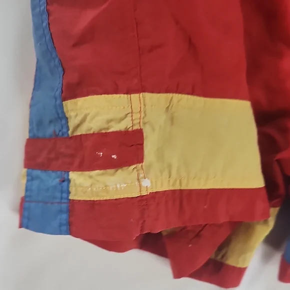 Pace Vintage Red Yellow Blue Swim Shorts with Drawstring - Picture 9 of 12